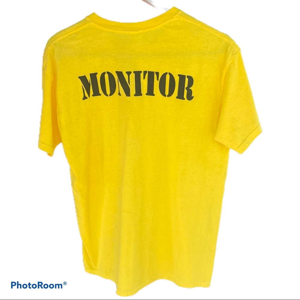 “Monitor” t shirt bright yellow men’s medium